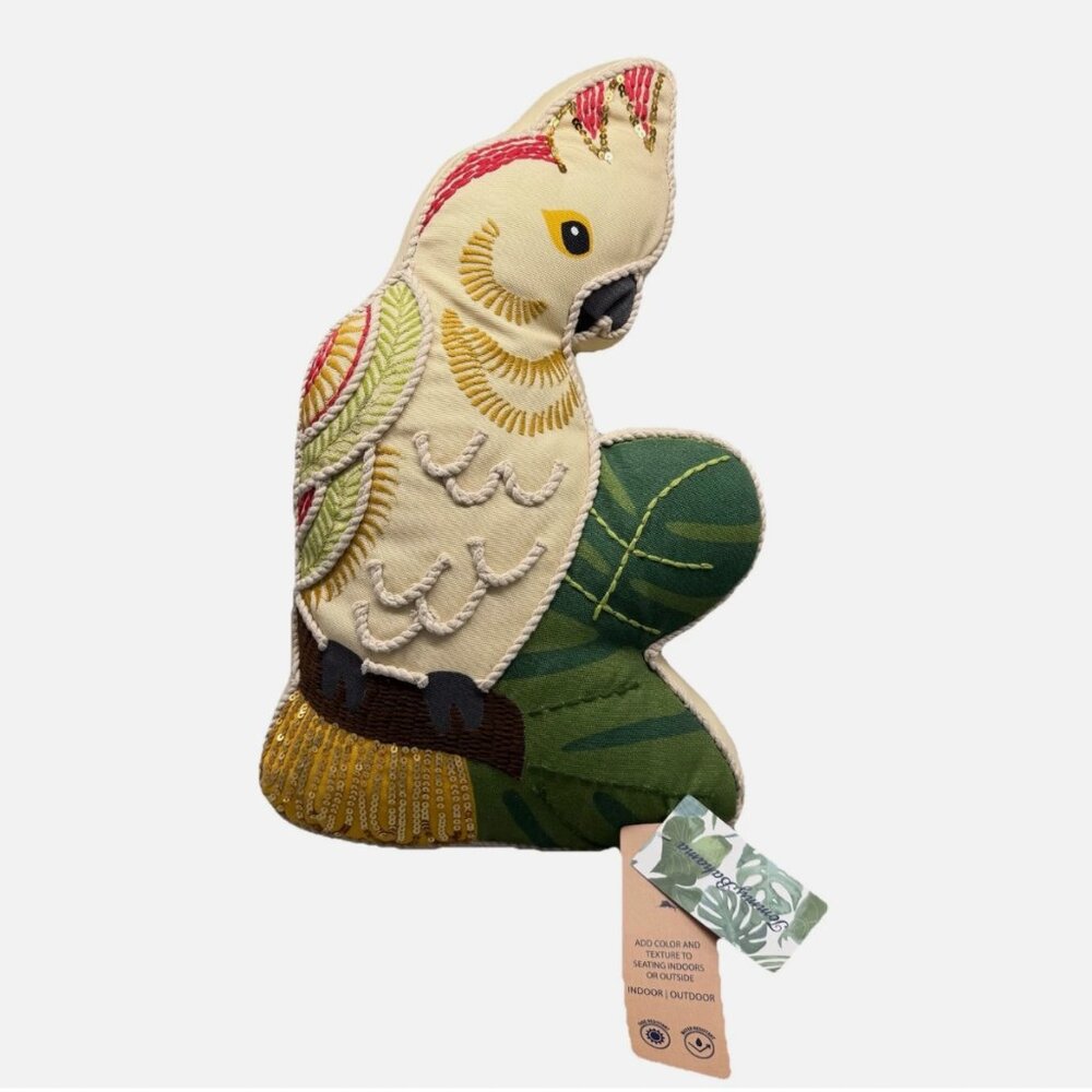 Tommy Bahama Cockatoo Parrot Shaped Pillow Tropical Bird Indoor/Outdoor 18" NEW - Picture 2 of 9